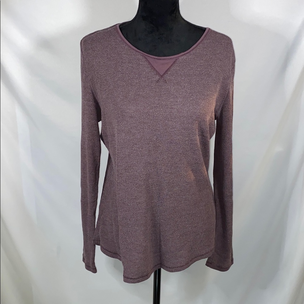 Women's Purple Thermal Long Sleeve Shirt Large